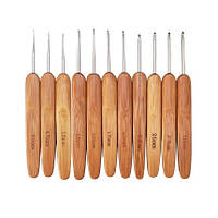 Набор крючков для вязания с бамбуковой ручкой 0.5-3 мм (1168)