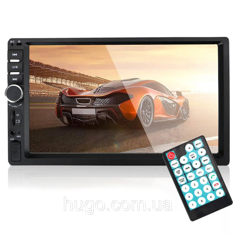 Автомагнітола 2DIN, 7", MP5, USB, Bluetooth, 7018B + Пульт / Магнітола з сенсорним екраном в авто, фото 1