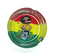 Пепельница стеклянная "Растаман с барабаном"