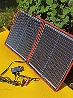 80Вт Cолнечная батарея, мобильная солнечная панель с контроллером заряда аккумуляторов