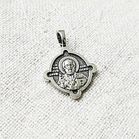 Серебряная маленькая подвеска кулон Святой Николай Чудотворец