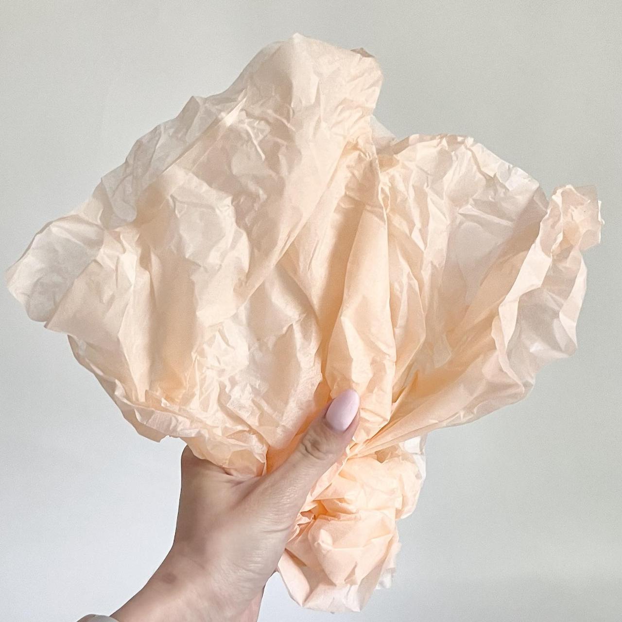 Папір тішью 75*50см лист (персиковий), пакувальний папіросний