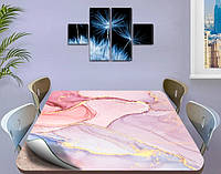 Покрытие для стола, мягкое стекло с фотопринтом, Разноцветный мрамор 60 х 100 см (1,2 мм) 120, 60