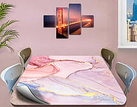 Покрытие для стола, мягкое стекло с фотопринтом, Разноцветный мрамор 60 х 100 см (1,2 мм) 120, 80