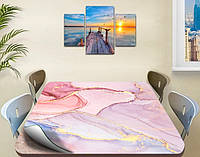Покрытие для стола, мягкое стекло с фотопринтом, Разноцветный мрамор 60 х 100 см (1,2 мм) 120, 120
