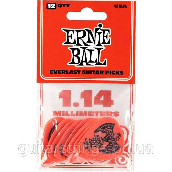 Медіатори Ernie Ball 9194 Everlast Delrin Picks Red 1.14 mm 12-Pack, фото 1