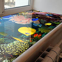 Покриття для підвіконня, м’яке скло з фотодруком 35х100 см ПО-s_an011