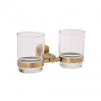 Стакан для зубних щіток і пасти подвійний 95х180х90 Q-tap колір бронза