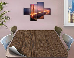 Покриття для столу, м'яке скло з фотодруком, Текстура дерева 60 х 100 см (1,2 мм)