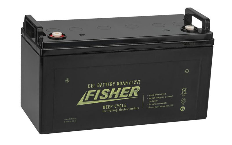 Fisher GEL 80 Ач гелевий 12В акумулятор тяговий АКБ для човнового електромотора та інвертора безперебійника