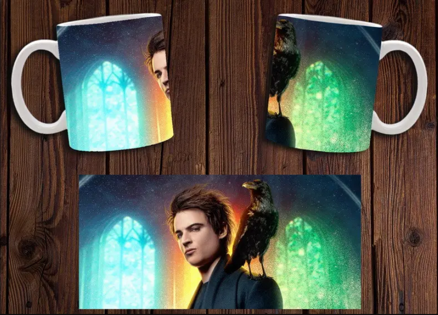 Чашка белая керамическая с принтом  "Пісочний чоловік"  The Sandman  ABC