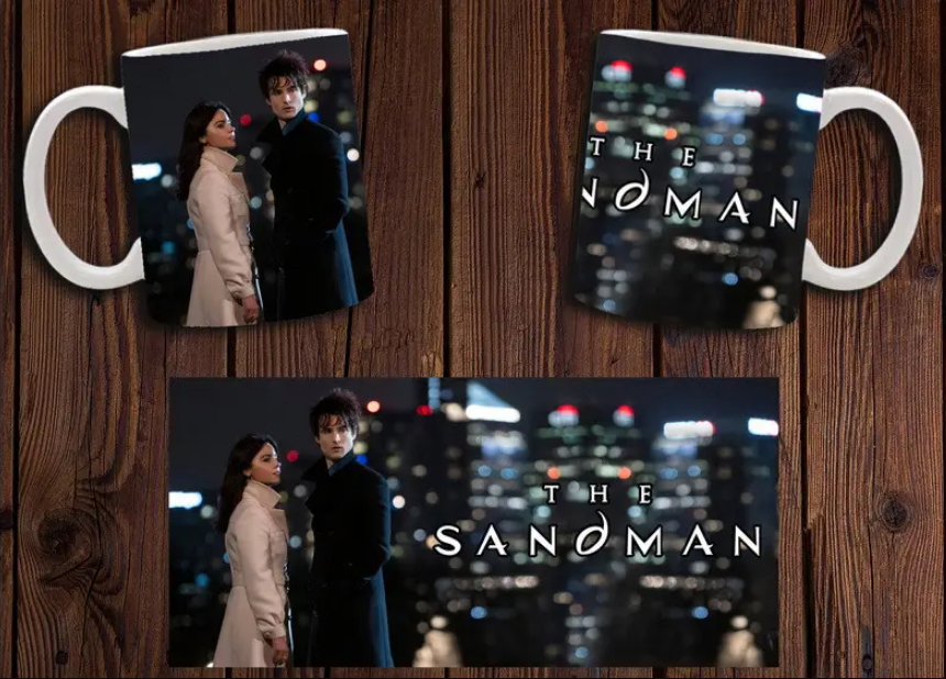 Чашка белая керамическая с принтом  "Пісочний чоловік"  The Sandman  ABC