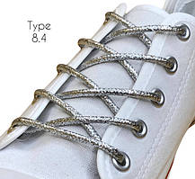 Шнурки для взуття круглі з люрексом 120см (4мм)