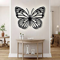 Панно 3D декоративне з об'ємом 15 мм для стін, Метелик 44 х 60 см коричневе
