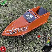Карповый кораблик с эхолотом для прикормки Фортуна GPS (V3_9+1), (15000 mAh) Оранжевый