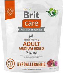 Сухий корм для собак середніх порід Brit Care Dog Hypoallergenic Adult Medium Breed гіпоалергенний (ягня) 1 кг