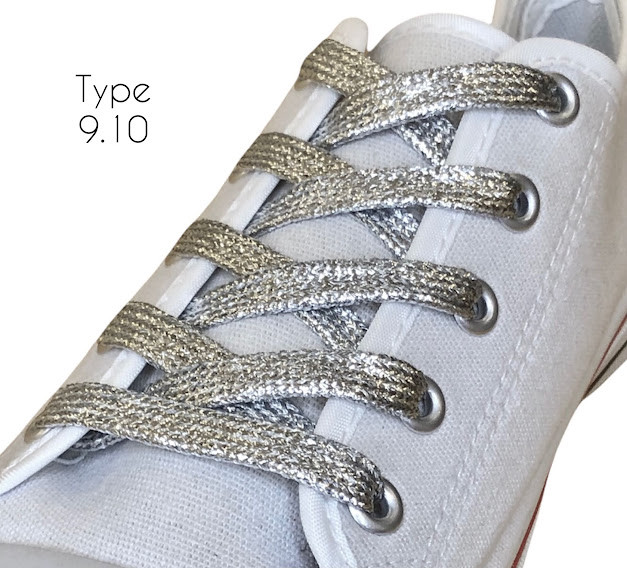 Шнурки для взуття плоскі 70см (10мм) с люрексом 36пар/уп