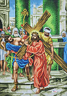 В686 Иисус берет на себя крест (Крестный путь), набор для вышивки бисером