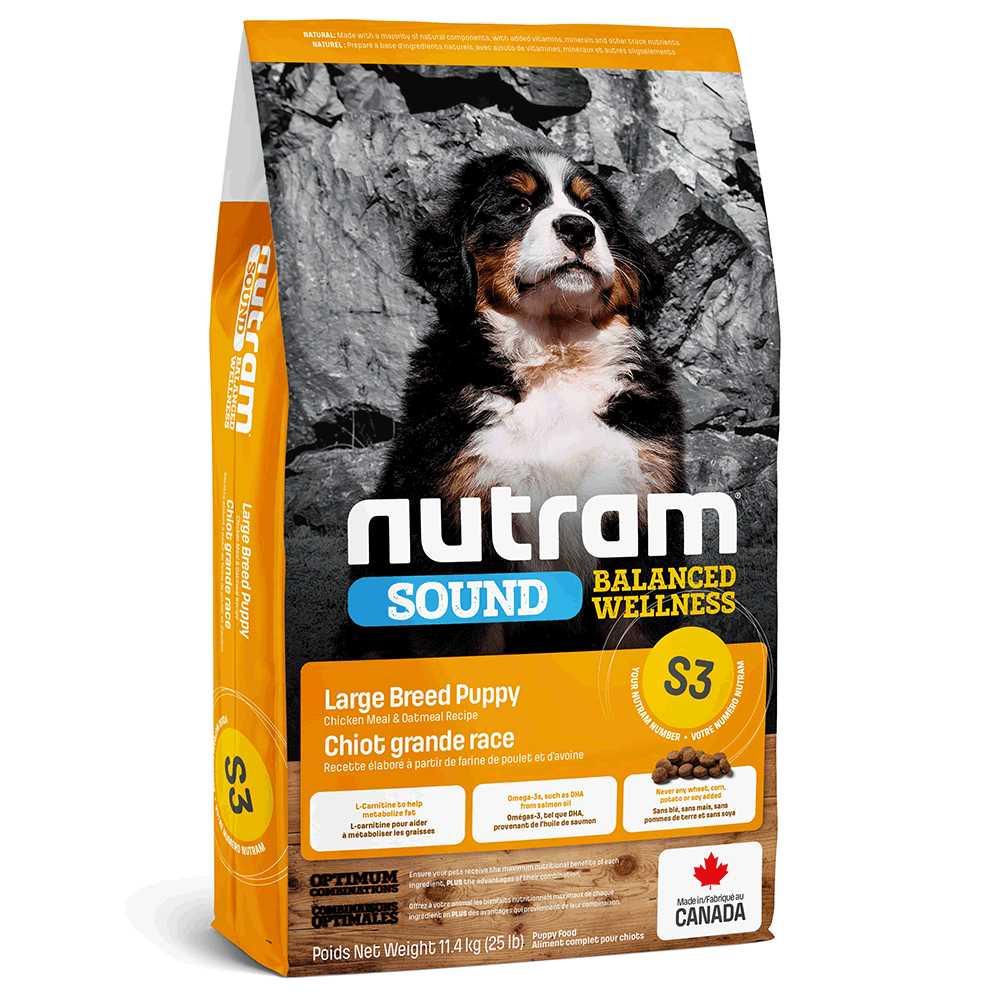 S3 Сухой корм для собак Nutram Sound BW Holistic Puppy Larгe Breed with Chicken & Oatmeal, 11.4кг Нутрам - фото 1 - id-p1877340323