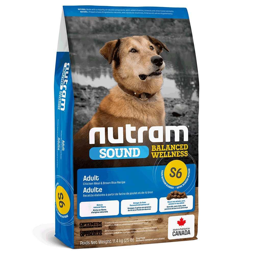 S6 Сухой корм для собак Nutram Sound BW Holistic with Chicken & Brown Rice, 11.4 кг Нутрам курица и рис - фото 1 - id-p1877340324