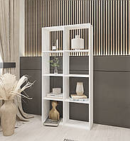 Полиця для книг стелаж для дому на 8 комірок Офісний стелаж підлоговий прямий ДСП GP-17