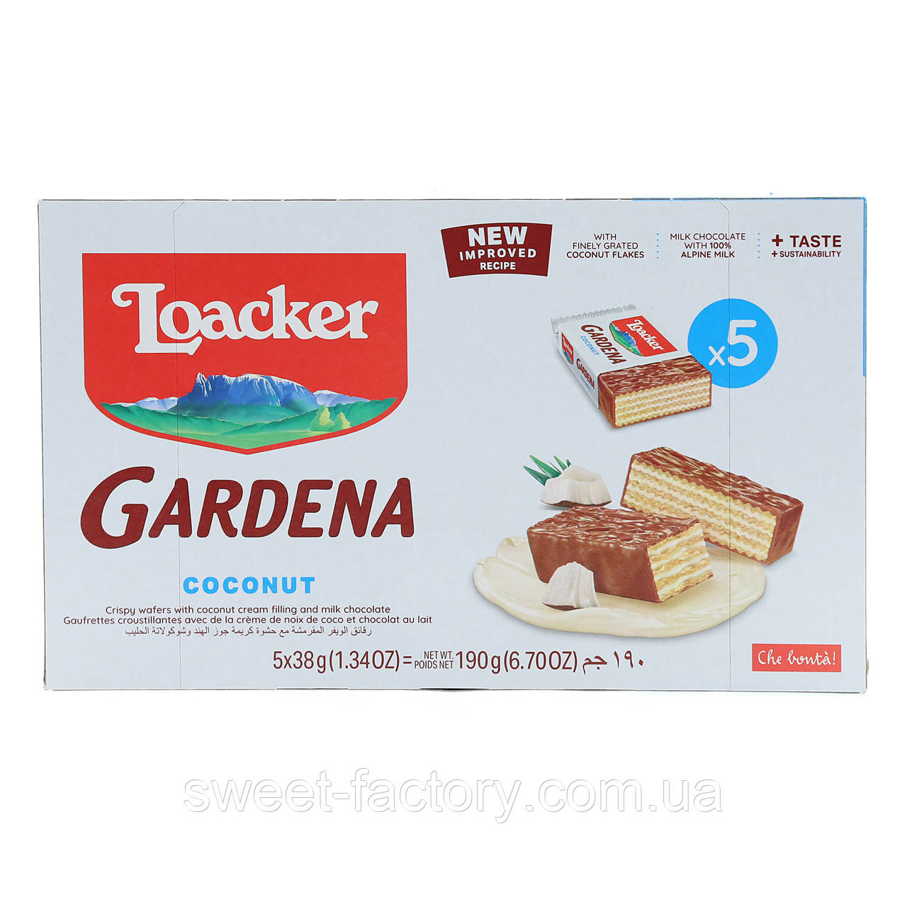 Вафлі Loacker Gardena Coconut 5s 190g, фото 1