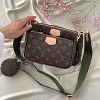 LV Multi Pochette Brown/Khaki женские сумочки и клатчи высокое качество