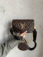 LV Wave Multi Pochette Brown Black женские сумочки и клатчи высокое качество