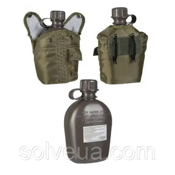 Фляга Mil-tec з чохлом 1 літр олива 14505001.solve