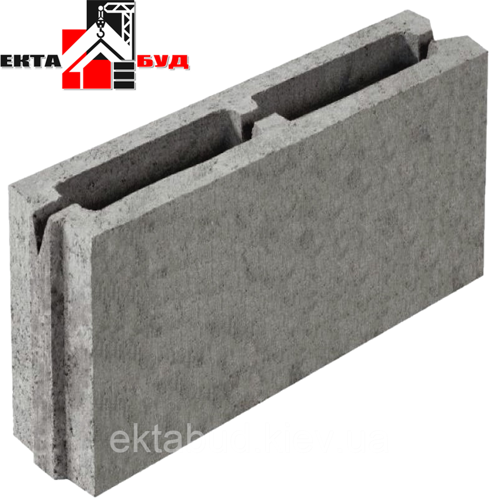 Блок будівельний бетонний шлакоблок перегородковий 390х90х188