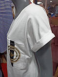 Жіноча біла футболка кишеня, фото 3