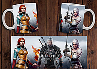 Чашка белая керамическая с принтом "Відьмак" Witcher ABC