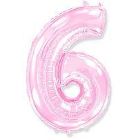 Фольгована кулька цифра рожева 6 40" Flexmetal уп