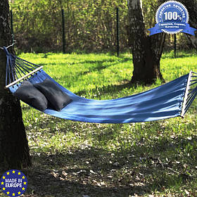 Гамак тканинний із планкою, синій.