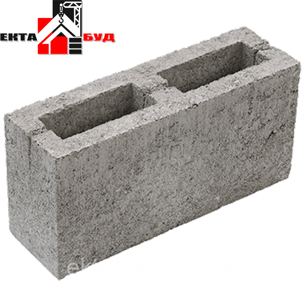 Блок будівельний бетонний шлакоблок перегородковий 390х90х190