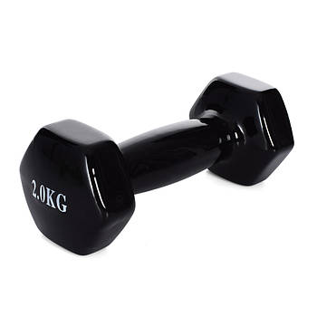 Гантель для фітнесу з вініловим покриттям (вага 2кг) M 0290-B