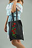 Жіноча еко сумка-шопер "Маки" у графітовому кольорі, фото 2