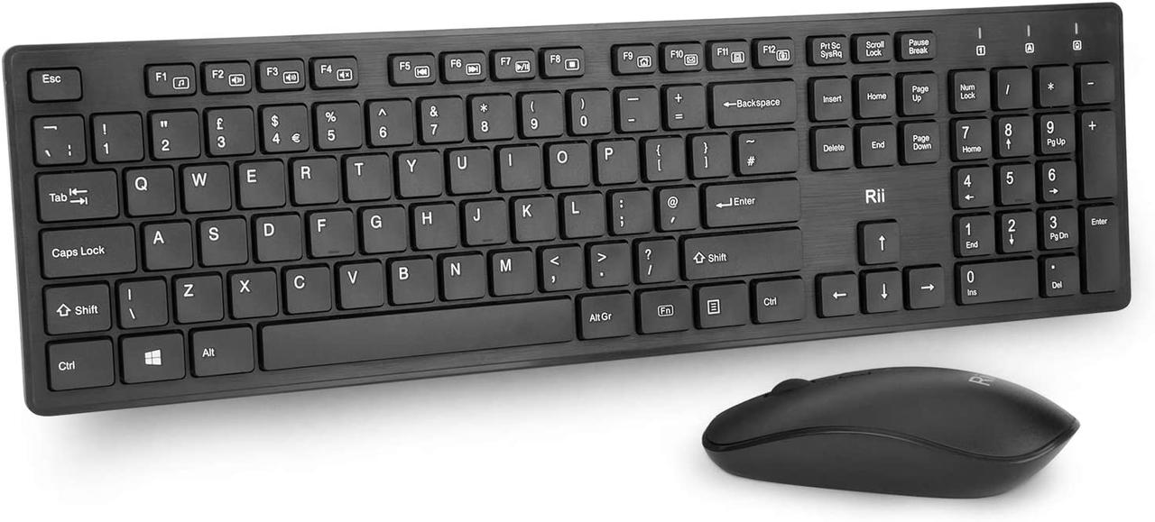 Комплект бездротової клавіатури та миші, Rii RK200 ,104 клавіші для робочого офісу, дому
