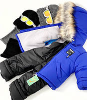Куртка зимняя Электрик  детская на утеплителе с искусственной опушкой р2 90-100