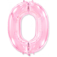 Фольгована кулька цифра рожева 0 40" Flexmetal в упаковці