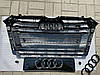 Решітка радіатора Audi A4 B9 стиль S4 (чорна) Black Optics Package, фото 10