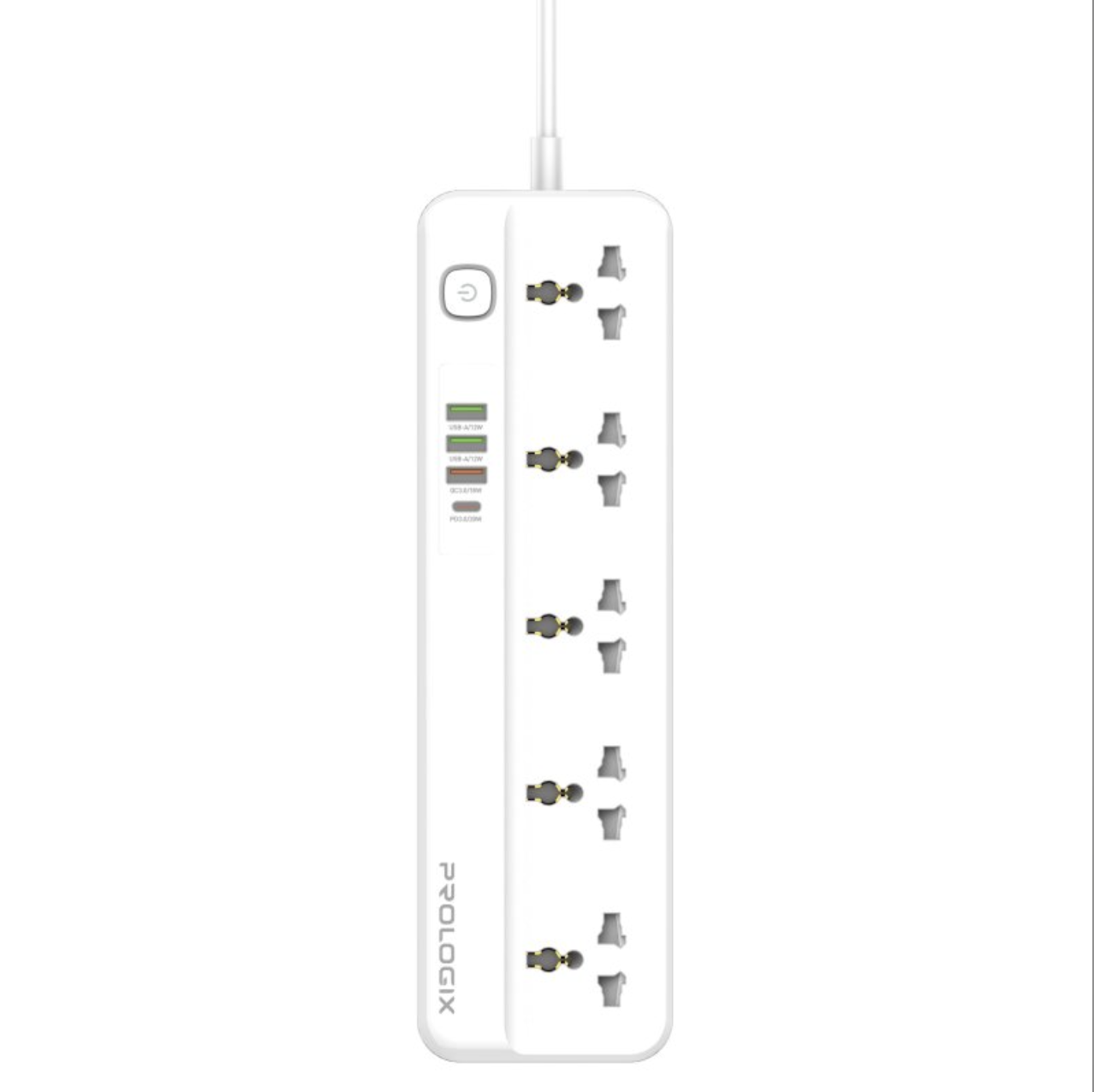 Мережевий подовжувач ProLogix Premium (5 розеток+4USB (1xPD+1xQC3.0+2xAutoID) 2 м White