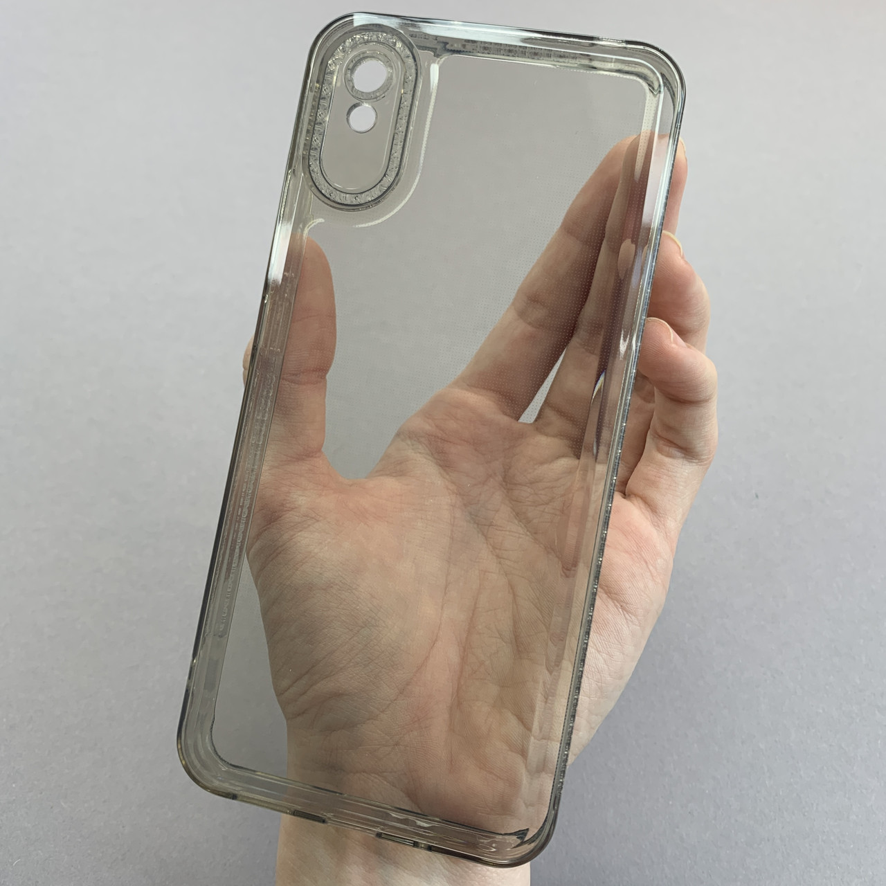 Чохол для Xiaomi Redmi 9А силіконовий чохол з блискучою рамкою на телефон сяомі редмі 9а сірий l6t