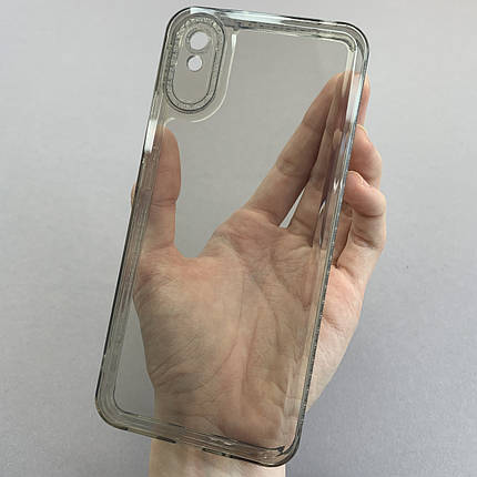 Чохол для Xiaomi Redmi 9А силіконовий чохол з блискучою рамкою на телефон сяомі редмі 9а сірий l6t, фото 1