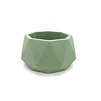 Горшок для кактусов и суккулентов бетонный Восьмигранник 10х5.5 см Серый Зелёный