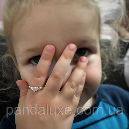 Срібна каблучка Сердечко срібло 925 проби серце, фото 3