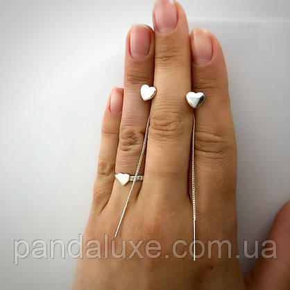 Срібна каблучка Сердечко срібло 925 проби серце, фото 5