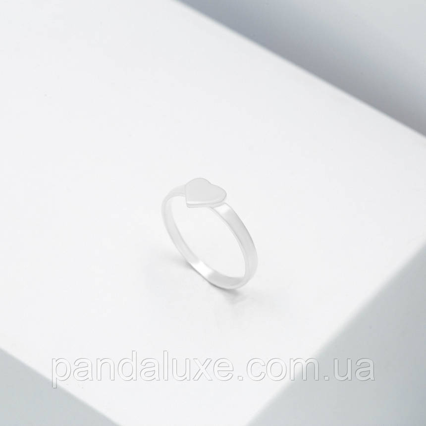 Срібна каблучка Сердечко срібло 925 проби серце, фото 1