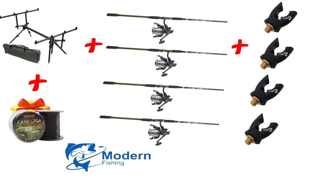 ГОТОВИЙ КОМПЛЕКТ ДЛЯ ЛОЛІ КАРПА НА 4 ЗРУЧНА, фото 1