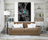 Мінімалістичний малюнок на полотні Карта Одеси. Стильний акцент сучасного інтер'єру!, фото 4